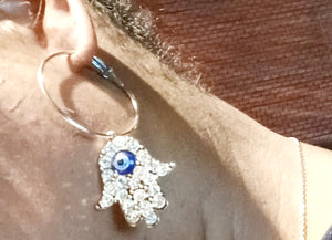 Rhinestone Boho Hamsa Earrings Kargo Fresh