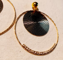 Load image into Gallery viewer, Rhinestone Clip On Hoop Earrings gold Kargo Fresh
