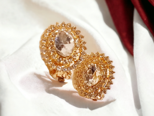 Rhinestone Clip on Stud Earrings Kargo Fresh