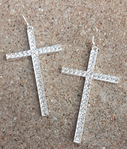 Rhinestone Cross Dangle Earrings Kargo Fresh