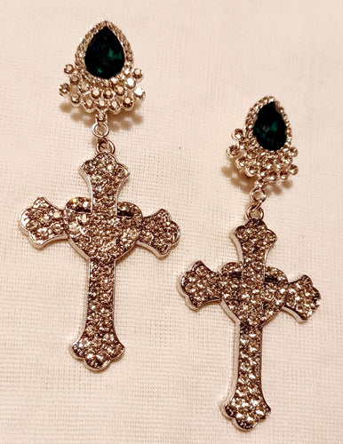 Rhinestone  Cross symbol Earrings Kargo Fresh