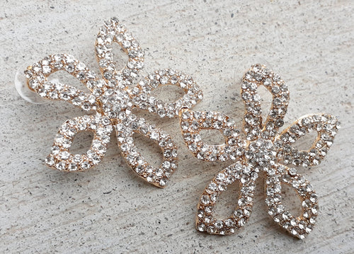 Rhinestone Flower Earrings Kargo Fresh