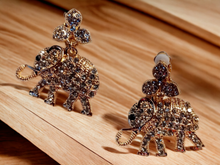 Load image into Gallery viewer, Rhinestone Lucky African Elephant Clip On Earrings Kargo Fresh
