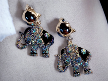 Load image into Gallery viewer, Rhinestone Lucky African Elephant Clip On Earrings Kargo Fresh
