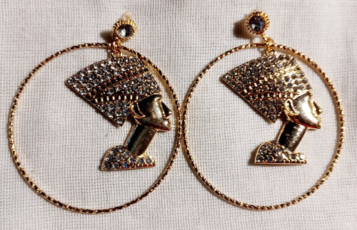 Rhinestone Queen Nefertiti symbol Earrings Kargo Fresh