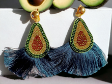 Load image into Gallery viewer, Rhinestone advacado design clip on earrings Kargo Fresh
