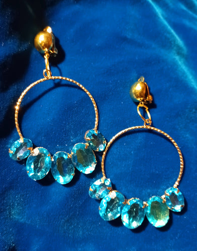 Rhinestone clip on hoop earrings Kargo Fresh