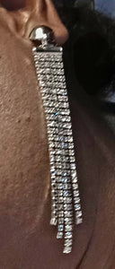 Rhinestone dangle clip on earrings Kargo Fresh
