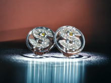 Load image into Gallery viewer, Rhinestone dollar sign clip on earrings Kargo Fresh
