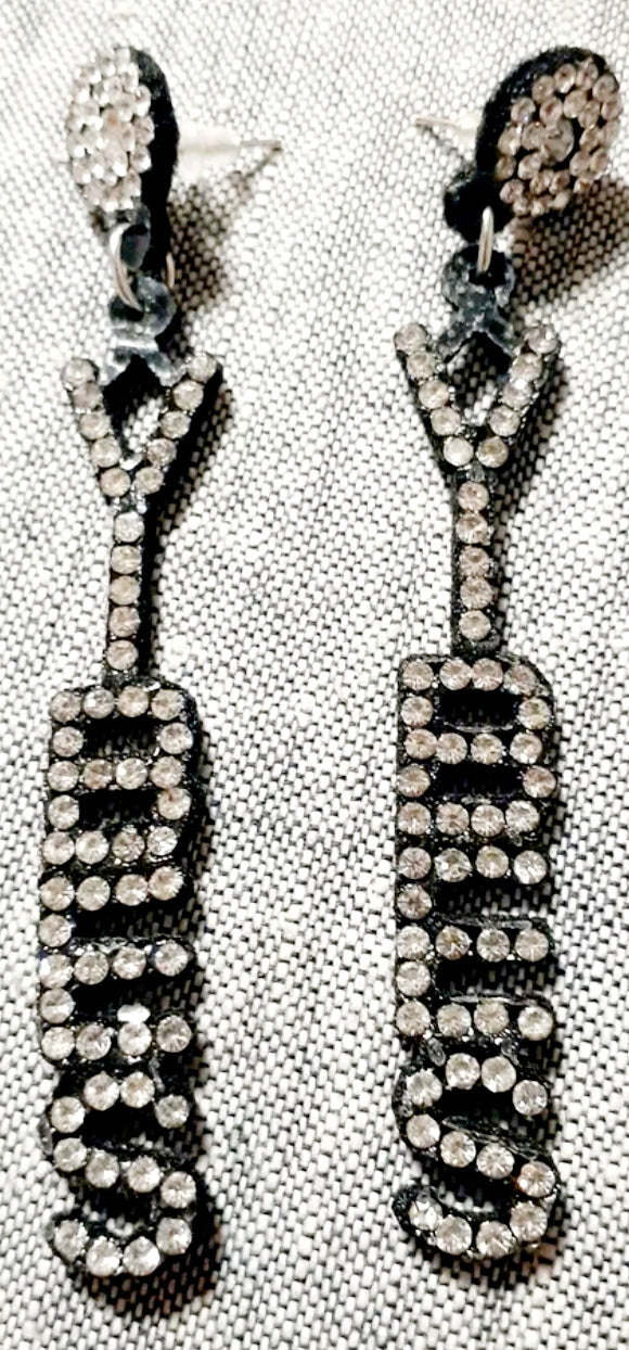 Rhinestone statement VIBES Earrings Kargo Fresh