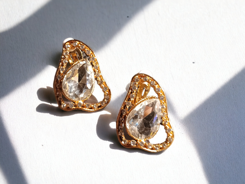 Rhinestone stud cluster clip on earrings Kargo Fresh