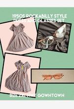 Load image into Gallery viewer, Rockabilly 1950s inspired swing dress and glasses set 2xl Kargo Fresh
