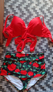 Rose themed high waist bikini 4xl Kargo Fresh