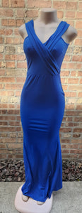 Royal Blue Poly Spandex Maxi Dress Medium Kargo Fresh