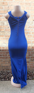 Royal Blue Poly Spandex Maxi Dress Medium Kargo Fresh