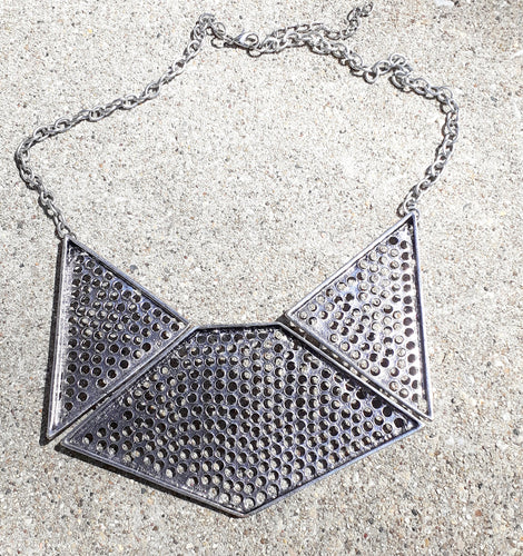 Rustic Silver Metal Collar Necklace Kargo Fresh