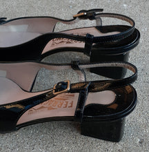 Load image into Gallery viewer, Salvatore Ferragamo Black Leather Slingbacks  Size 6.5 C Kargo Fresh
