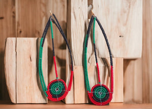 Large massai bead rbg hoops