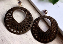 Load image into Gallery viewer, Natural Wood Geometric Clip On Earrings
