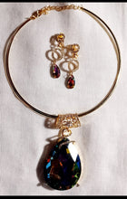 Load image into Gallery viewer, Extra large Aurora borialis necklace and clip on earrings set
