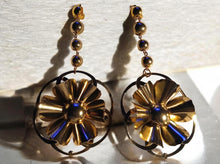 Load image into Gallery viewer, Giant Handmade Abstract flower clip on earrings
