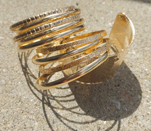 Set of 12 Chunky Gold Bangles Kargo Fresh