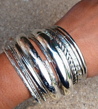 Load image into Gallery viewer, Set of 15 Chunky silver Bangles Kargo Fresh
