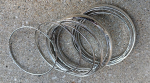 Set of 15 Chunky silver Bangles Kargo Fresh