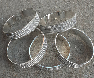 Set of 5 Blingy Rhinestone Chunky Bangles Kargo Fresh