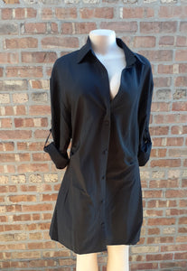 Sexy Black Shirt Dress Size Large Kargo Fresh