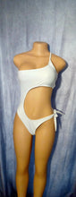 Load image into Gallery viewer, Sexy  White 1 piece Monokini swimsuit Medium Kargo Fresh
