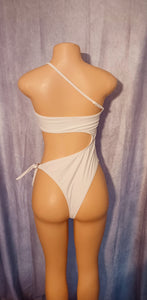 Sexy  White 1 piece Monokini swimsuit Medium Kargo Fresh