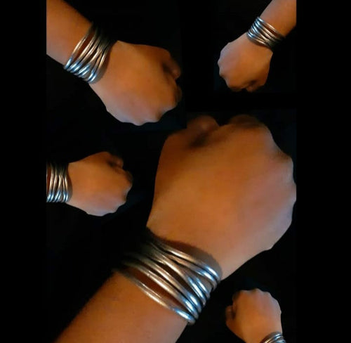 Silver Abstract Brutalist Cuff Bracelet Kargo Fresh