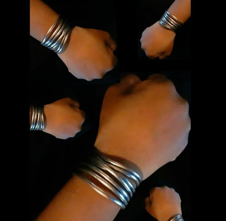 Silver Abstract Brutalist Cuff Bracelet Kargo Fresh
