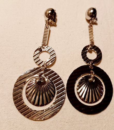 Silver Abstract design Clip On Earrings Kargo Fresh