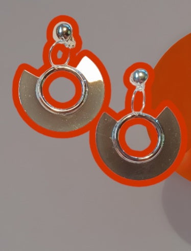 Silver Abstract design Clip On Earrings Kargo Fresh