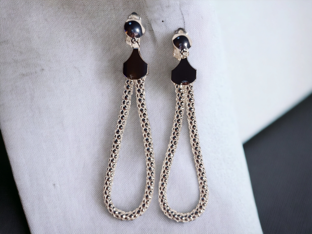 Silver Clip On Chain Dangle Earrings Kargo Fresh