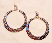 Load image into Gallery viewer, Silver Clip on Bamboo Hoop Earrings Kargo Fresh
