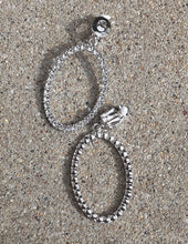 Load image into Gallery viewer, Silver Metal Rhinestone Clip On Hoop Earrings Kargo Fresh
