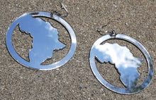 Load image into Gallery viewer, Silver Mirrored Acrylic Africa Earrings Kargo Fresh
