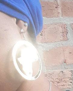 Silver Mirrored Acrylic Africa Earrings Kargo Fresh
