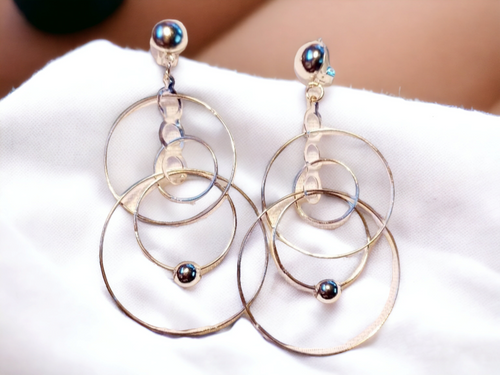 Silver metal Handmade Clip multi Hoop Earrings Kargo Fresh