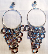 Load image into Gallery viewer, Silver metal Handmade Clip multi Hoop Earrings Kargo Fresh
