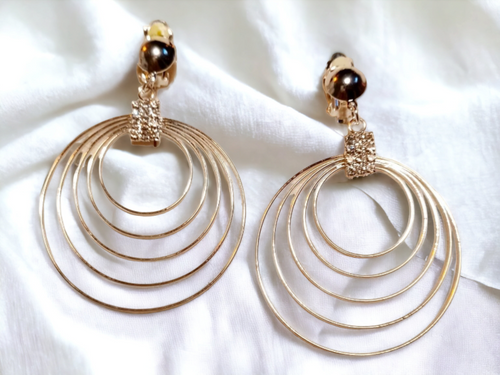 Silver metal Multi Hoop Clip On Earrings Kargo Fresh