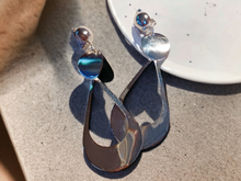 Load image into Gallery viewer, Silver metal abstract Hoop Clip On Earrings Kargo Fresh
