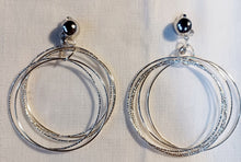 Load image into Gallery viewer, Silver multi hoop clip on earrings Kargo Fresh

