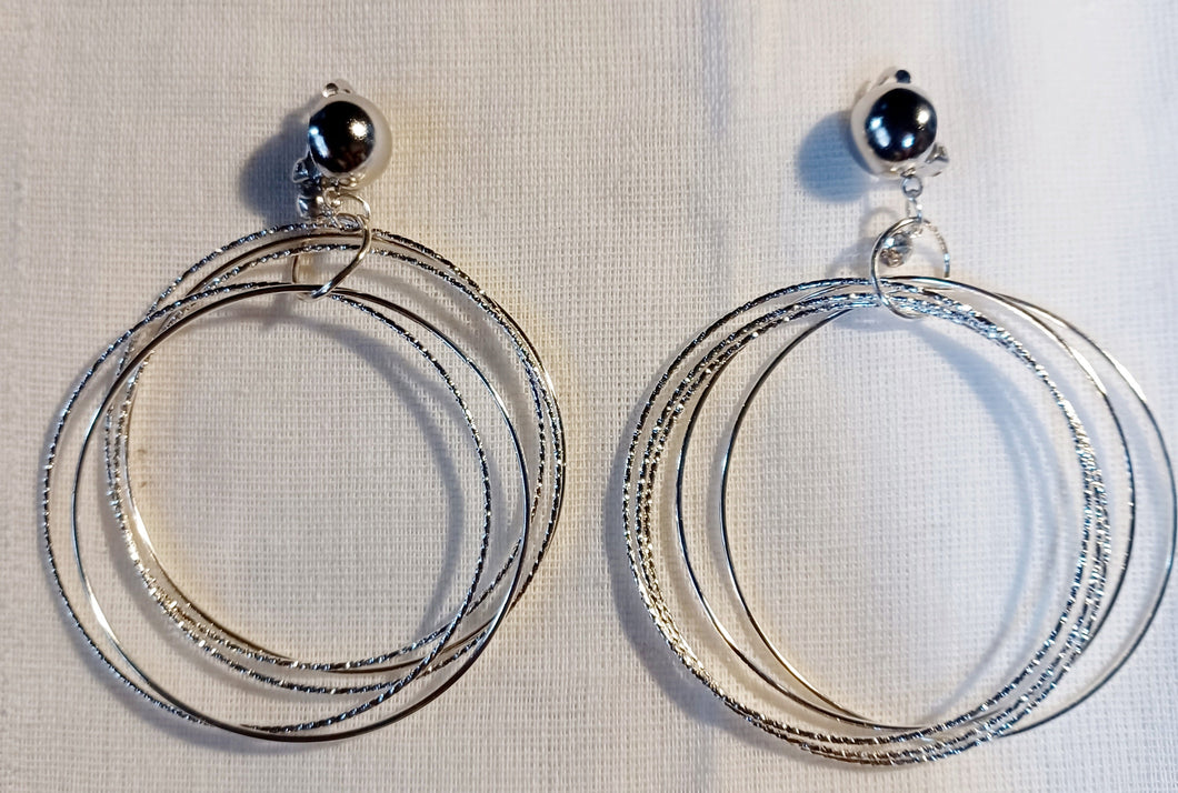 Silver multi hoop clip on earrings Kargo Fresh
