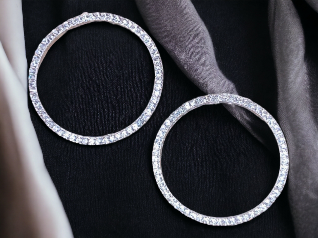 Silver rhinestone hoop earrings Kargo Fresh