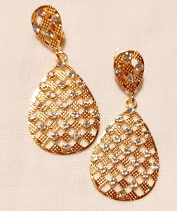 Simple Gold Blingy  Clip on Earrings 2 inch Kargo Fresh