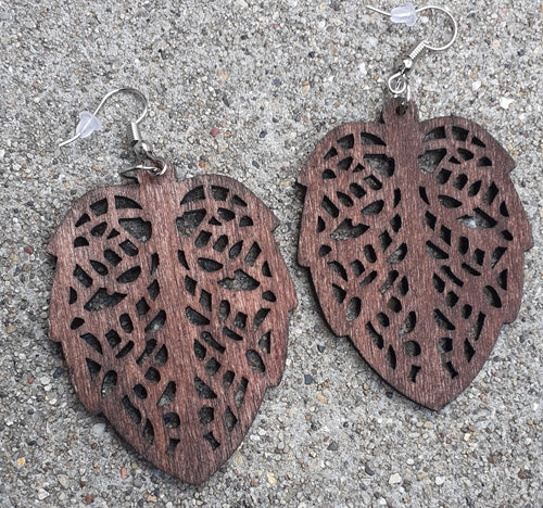 Simple wooden Leaf Earrings Kargo Fresh